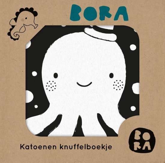 Bora in het water zwartwit boekje baby