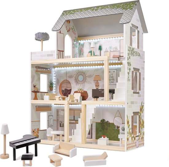 Zeer luxe XL houten poppenhuis
