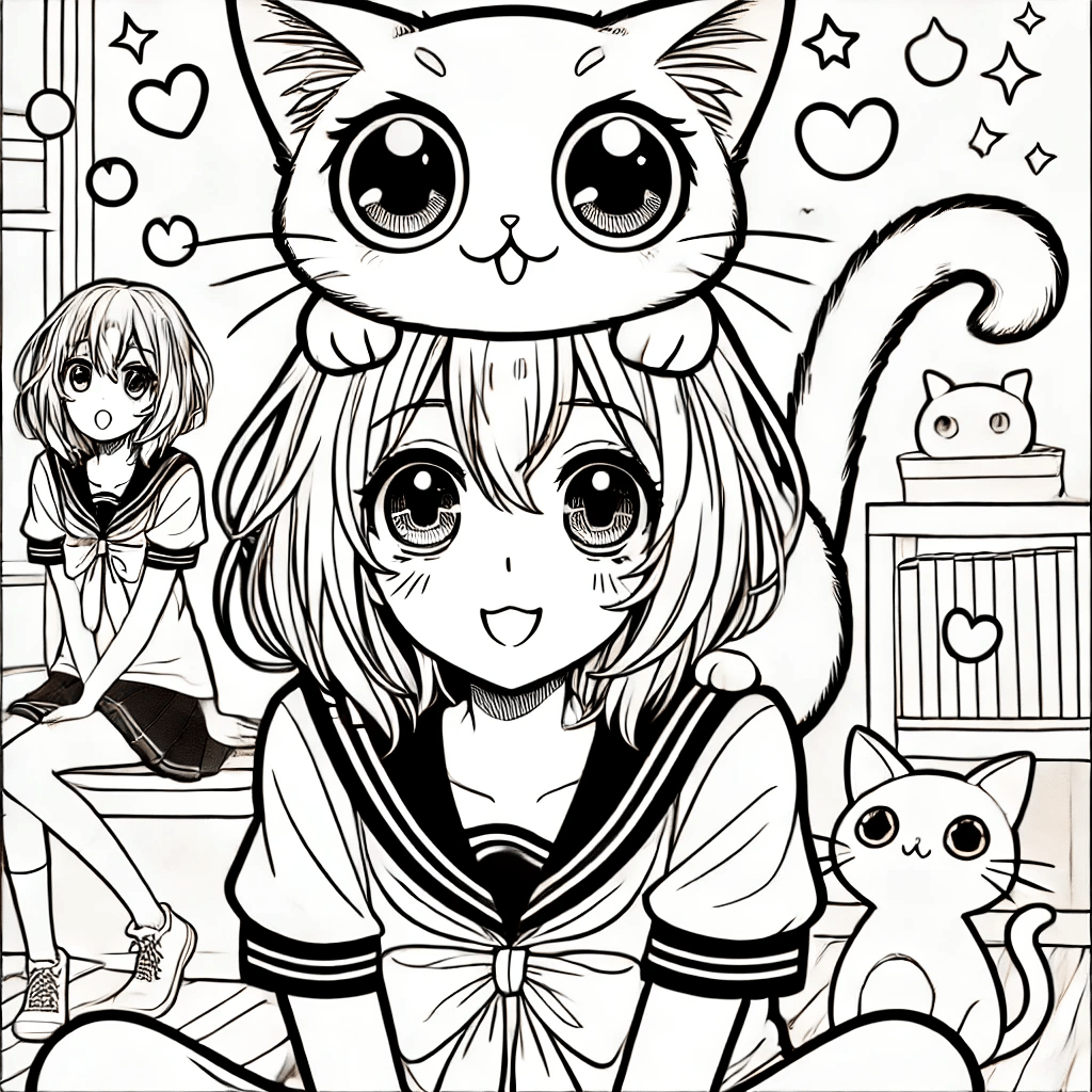 anime kleurplaat
