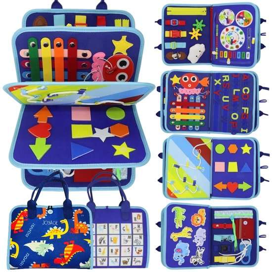 Busy Board Book Montessori Speelgoed - Nederlands - Montessori activiteitenboek - Educatief speelgoed meisjes Speelgoed – Peuter speelgoed jongens motoriek speelgoed 1 jaar 2 jaar Jongens speelgoed 3 jaar - sinterklaas cadeautjes speelgoedboek 2025