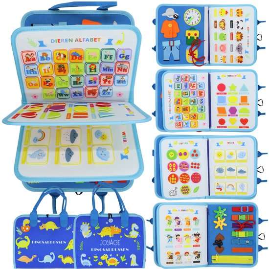 Busy Board Book Montessori Speelgoed - NL - Sinterklaas cadeautjes Sensorisch Speelgoed 3 jaar montessori activiteitenboek - Educatief speelgoed 2 jaar Motoriek Speelgoed 1 jaar peuter – Kleuter speelgoed 4 jaar Peuter speelgoed jongens Meisjes