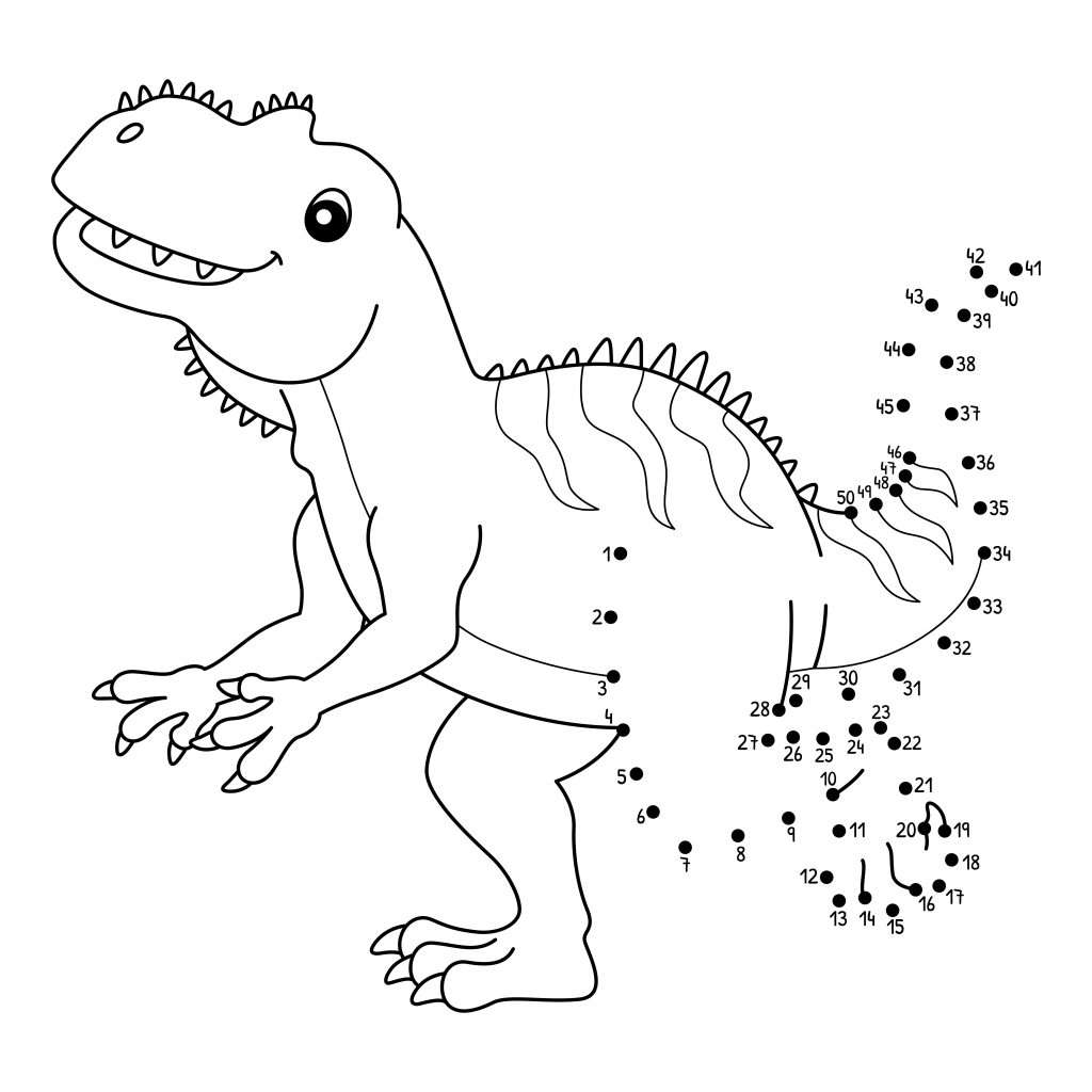 kleuren op nummer dinosaurussen