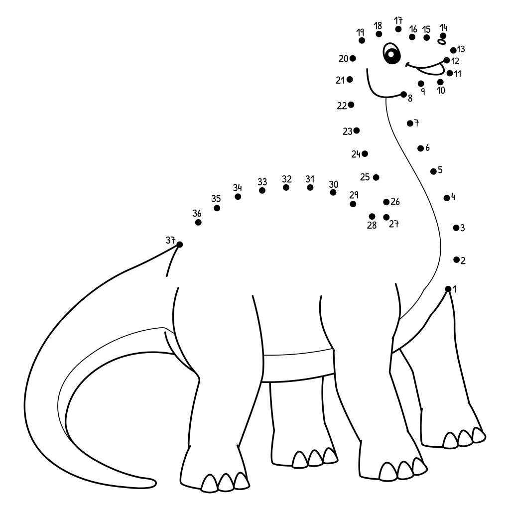 nummers kleuren dino
