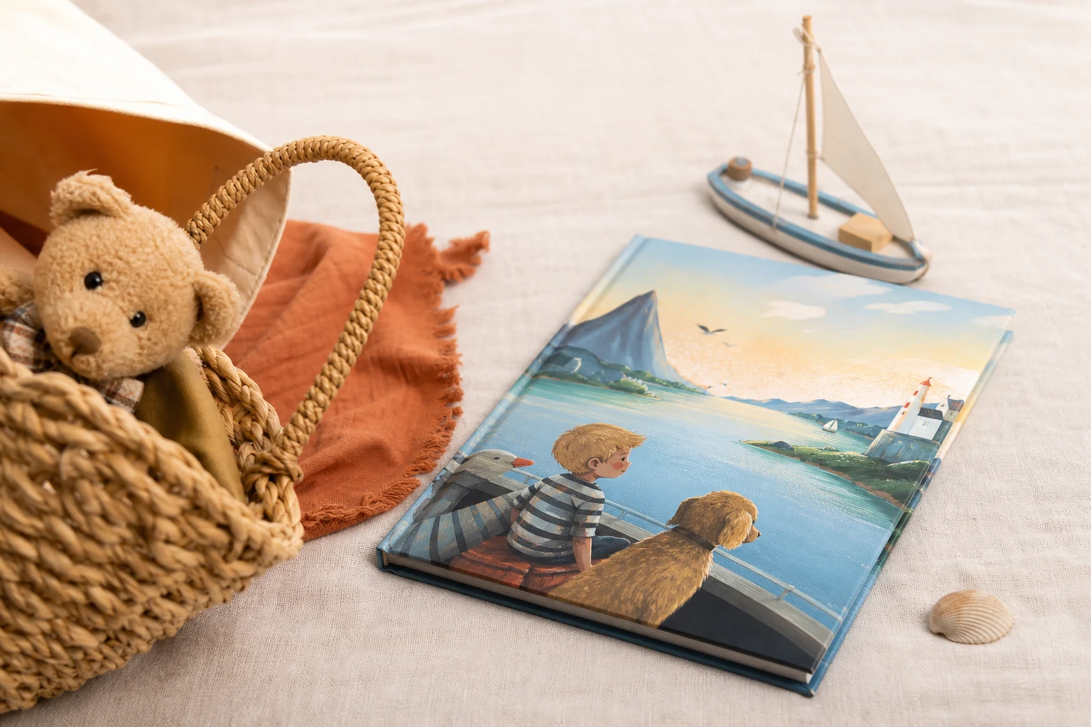 Samen een prentenboek bekijken aan tafel tijdens een rustige vakantiedag bij kinderboeken zomervakantie.