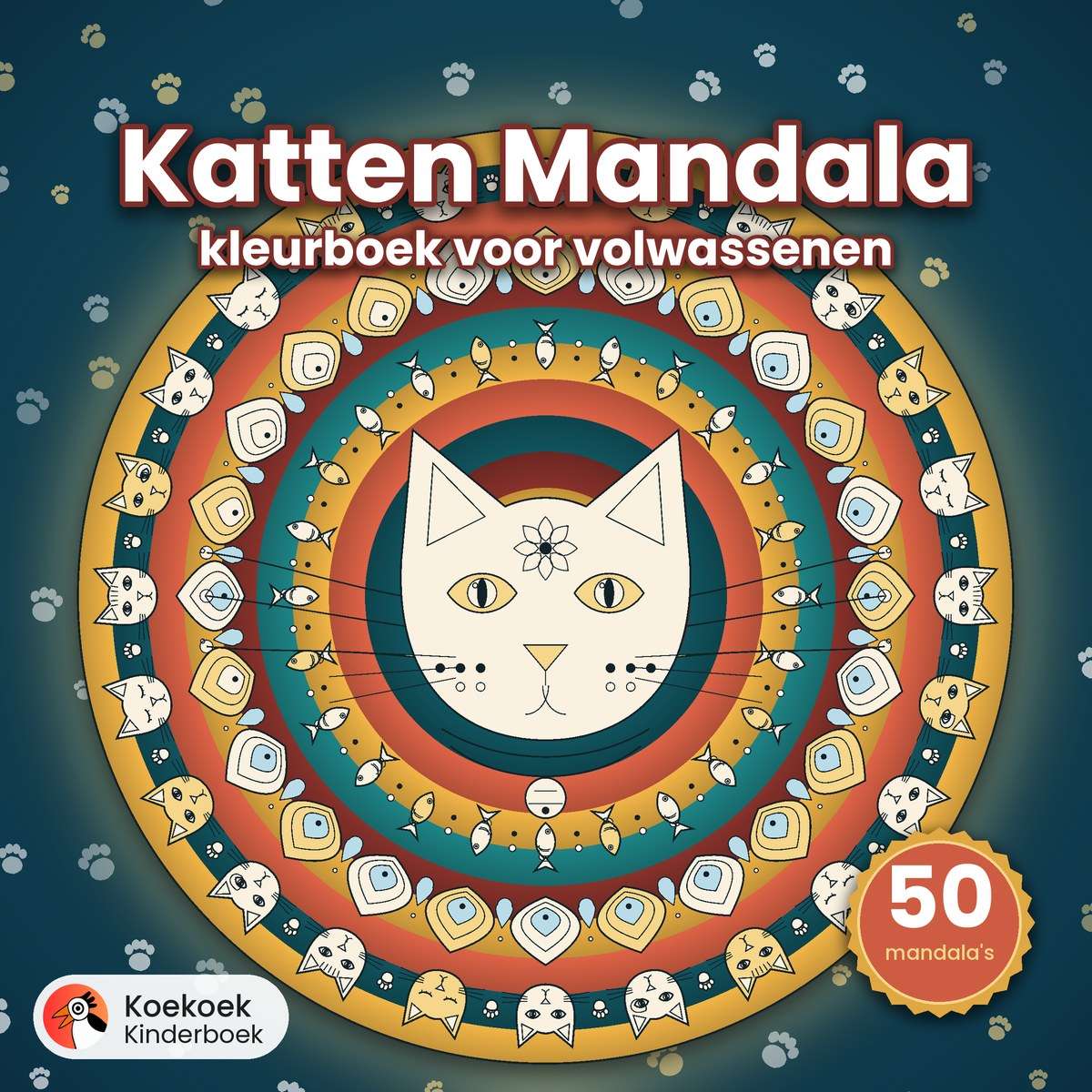 Katten mandala kleurboek voor volwassenen – voorkant