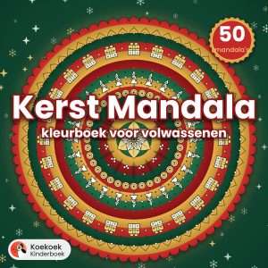 Kerst mandala kleurboek voor volwassenen – voorkant
