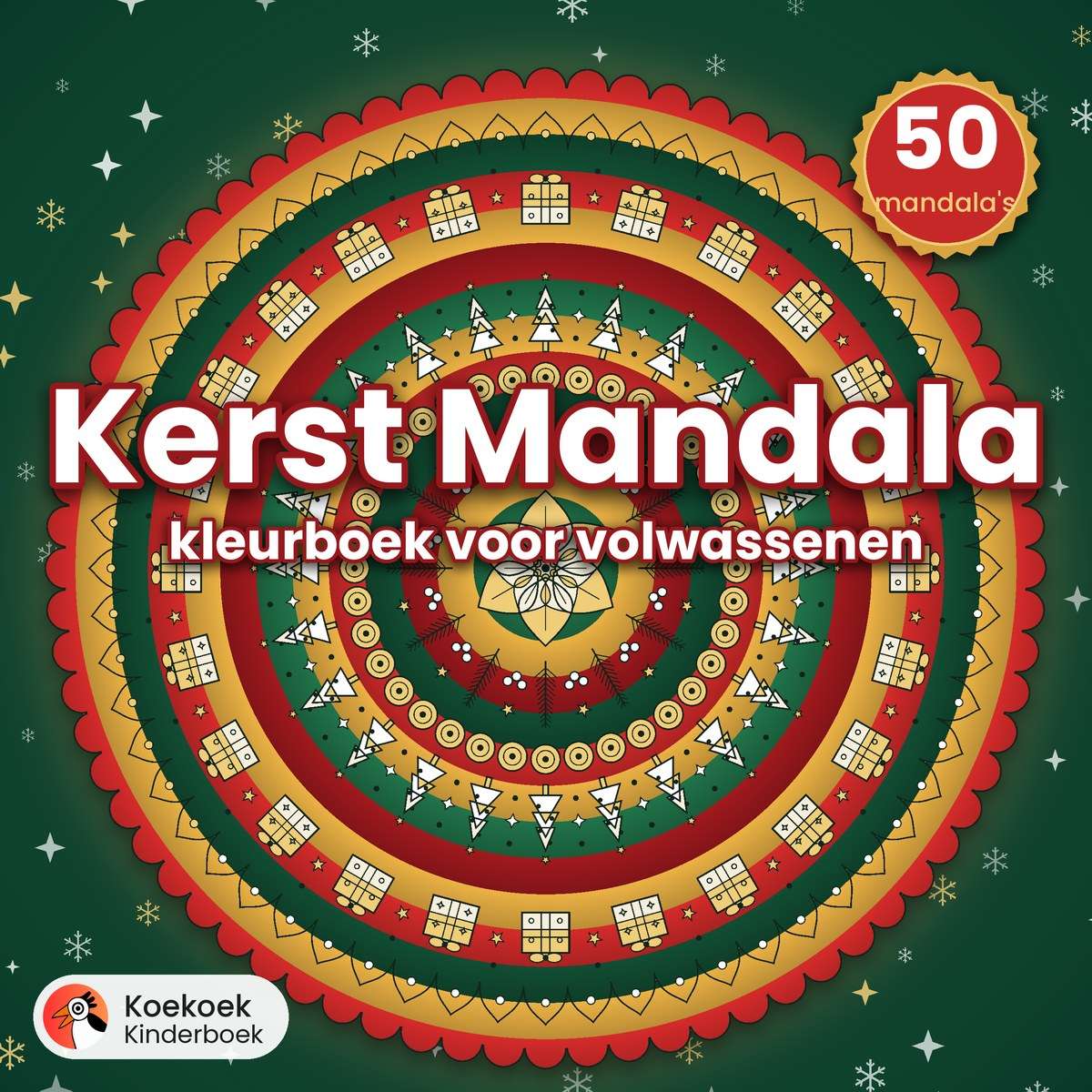Kerst mandala kleurboek voor volwassenen