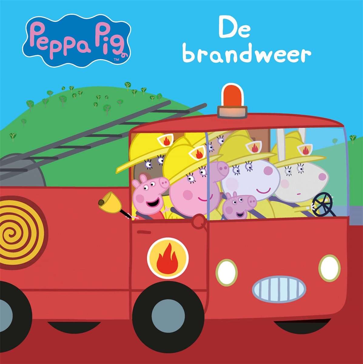 voertuigen kinderboek Peppa Pig De brandweer omdraaiboek